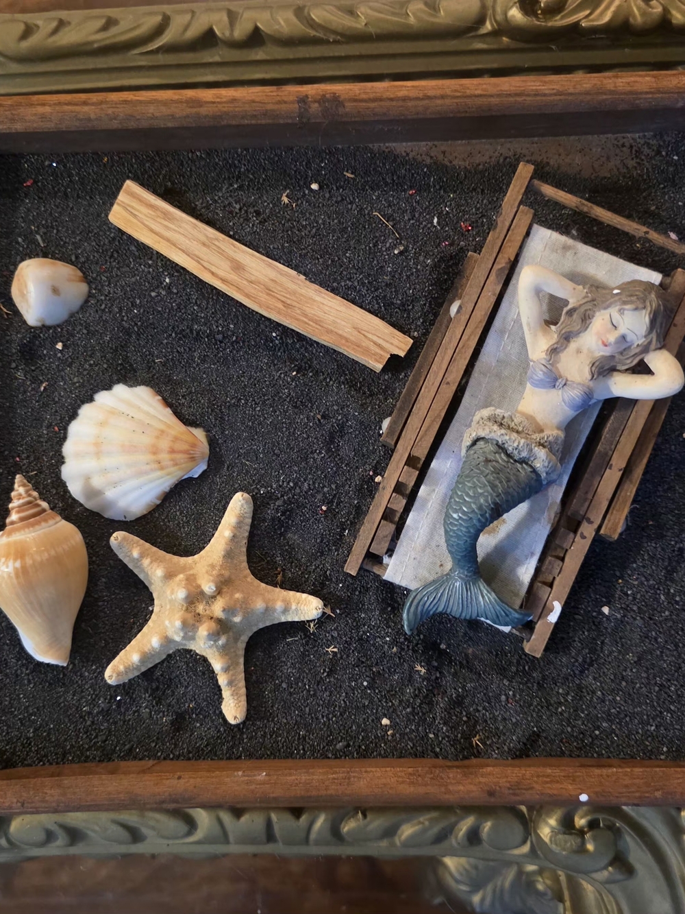 Whimsical Three-piece Mermaid Decor Set Includes a Wooden Shadow Box